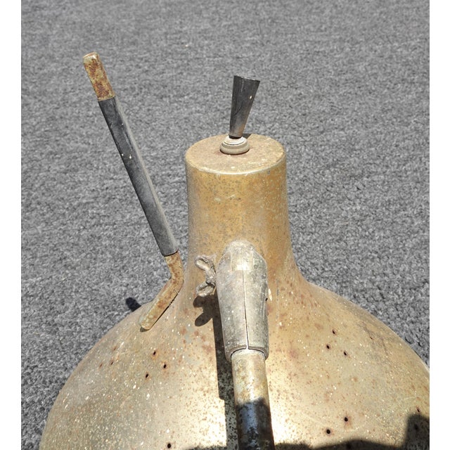 Black Vintage Mid Century Black Gold Tension Pole Lamp Light For Sale - Image 8 of 17