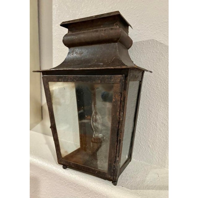 1970s 1970s Continental Iron Lantern Wall Sconce For Sale - Image 5 of 9