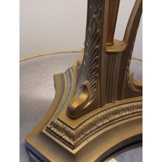 Neoclassical Vintage Regency Crystal Urn Table Lamp Golden Brass Neoclassical Metal W Shade For Sale - Image 3 of 18