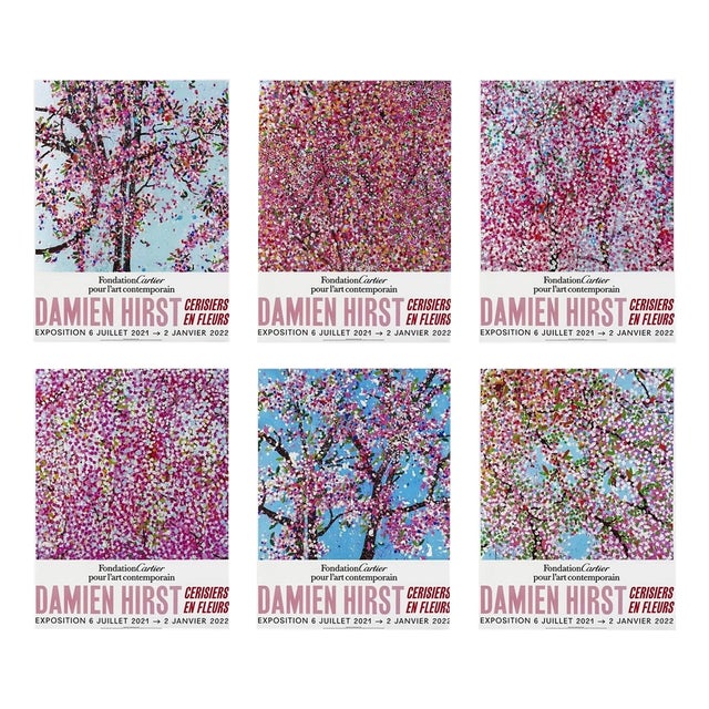 Damien Hirst, Foundation Cartier Cerisiers en Fleurs Cherry, 2021, Set of 6 For Sale