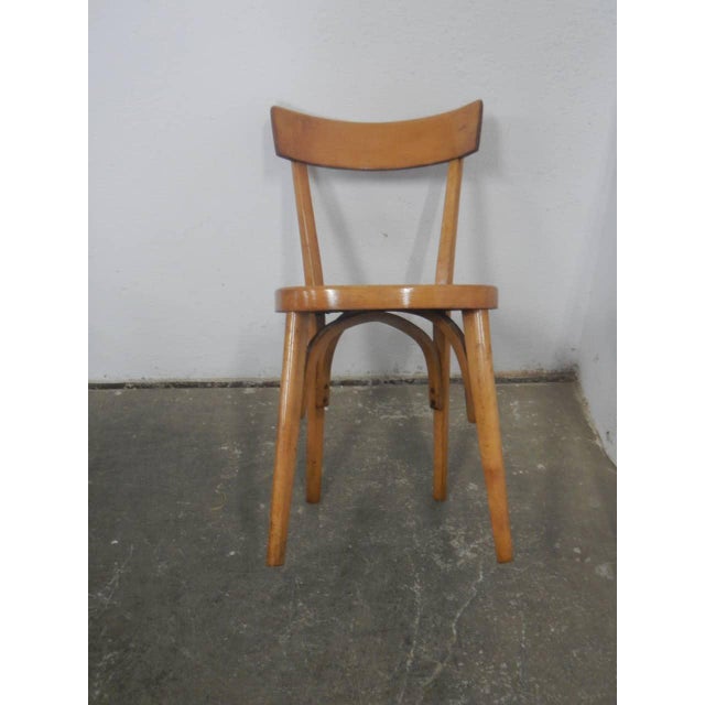 Vintage Bistro Beech Chair, 1970 For Sale - Image 3 of 8