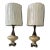 Monumental Hollywood Regency Marble, Hand-Painted Glass & Bronze Table Lamps — 40.75” - a Pair For Sale