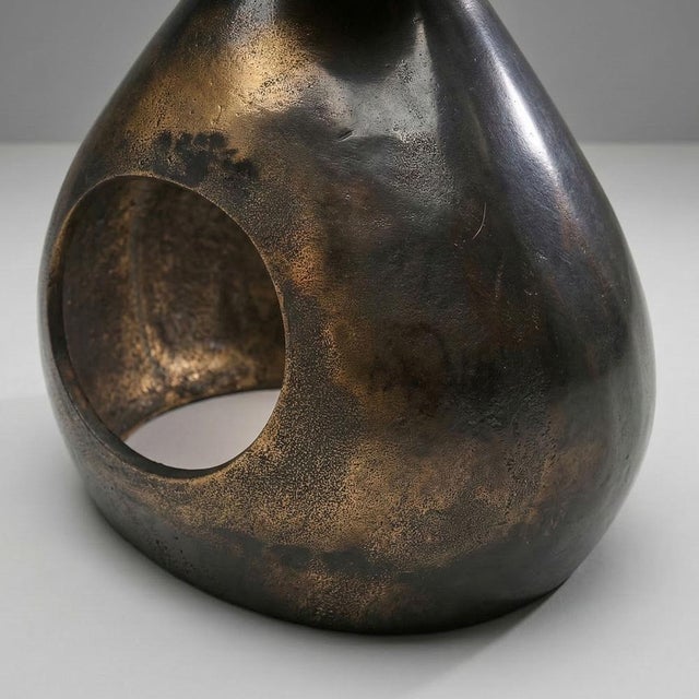 Parisian Bronze Sculpture Stand with Medal Patina, 1980s For Sale - Image 6 of 8