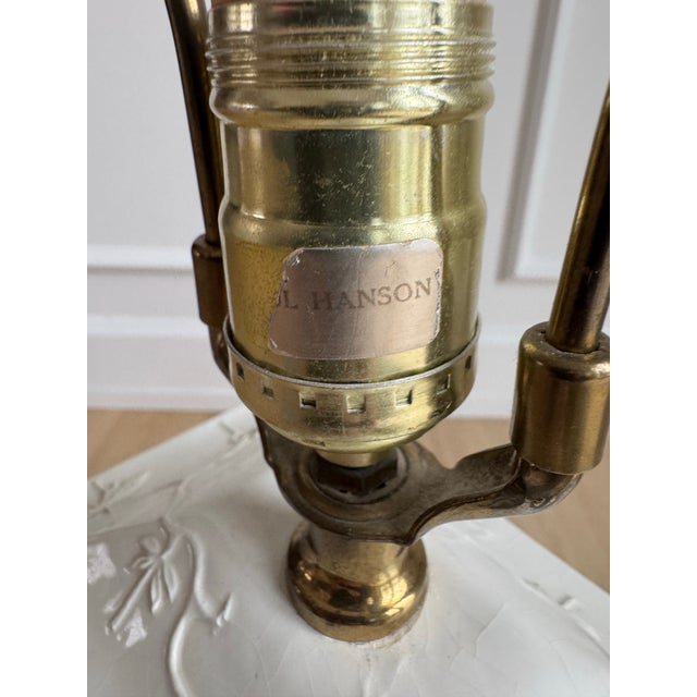 A stunning pair of vintage table lamps by the celebrated Paul Hanson Company, circa 1970s. These lamps feature a rare and...