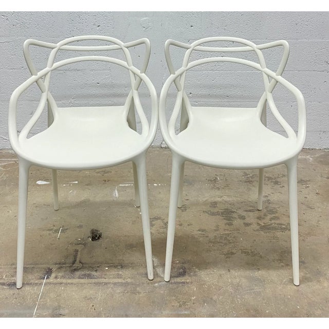 Philippe Starck & Eugeni Quitllet White Masters Chairs for Kartell - a Pair For Sale - Image 13 of 13