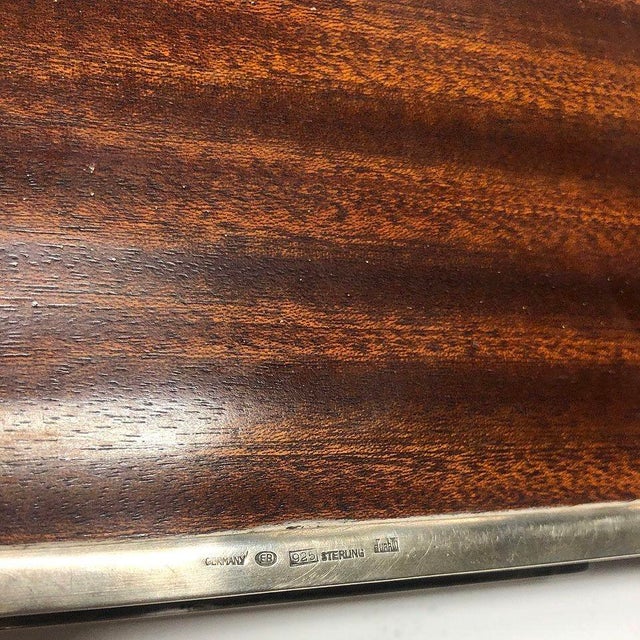 Silver 1920s German Art Deco Sterling Silver & Mahogany Cigar Box by Dunhill For Sale - Image 8 of 8