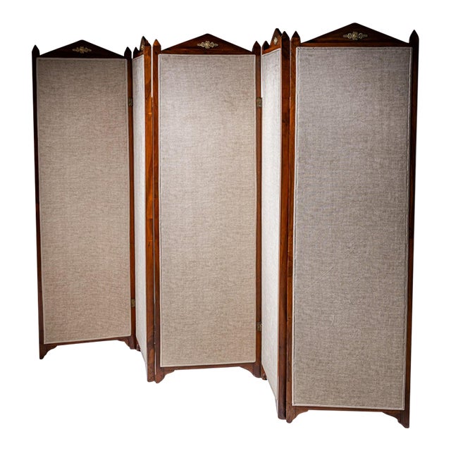 Five-Panel Screen in the Empire Style, 19th Century For Sale