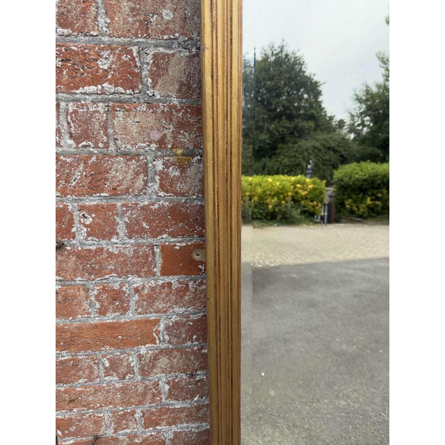 Large Antique 19th Century English Gilt Ribbed Framed Mirror For Sale - Image 3 of 7