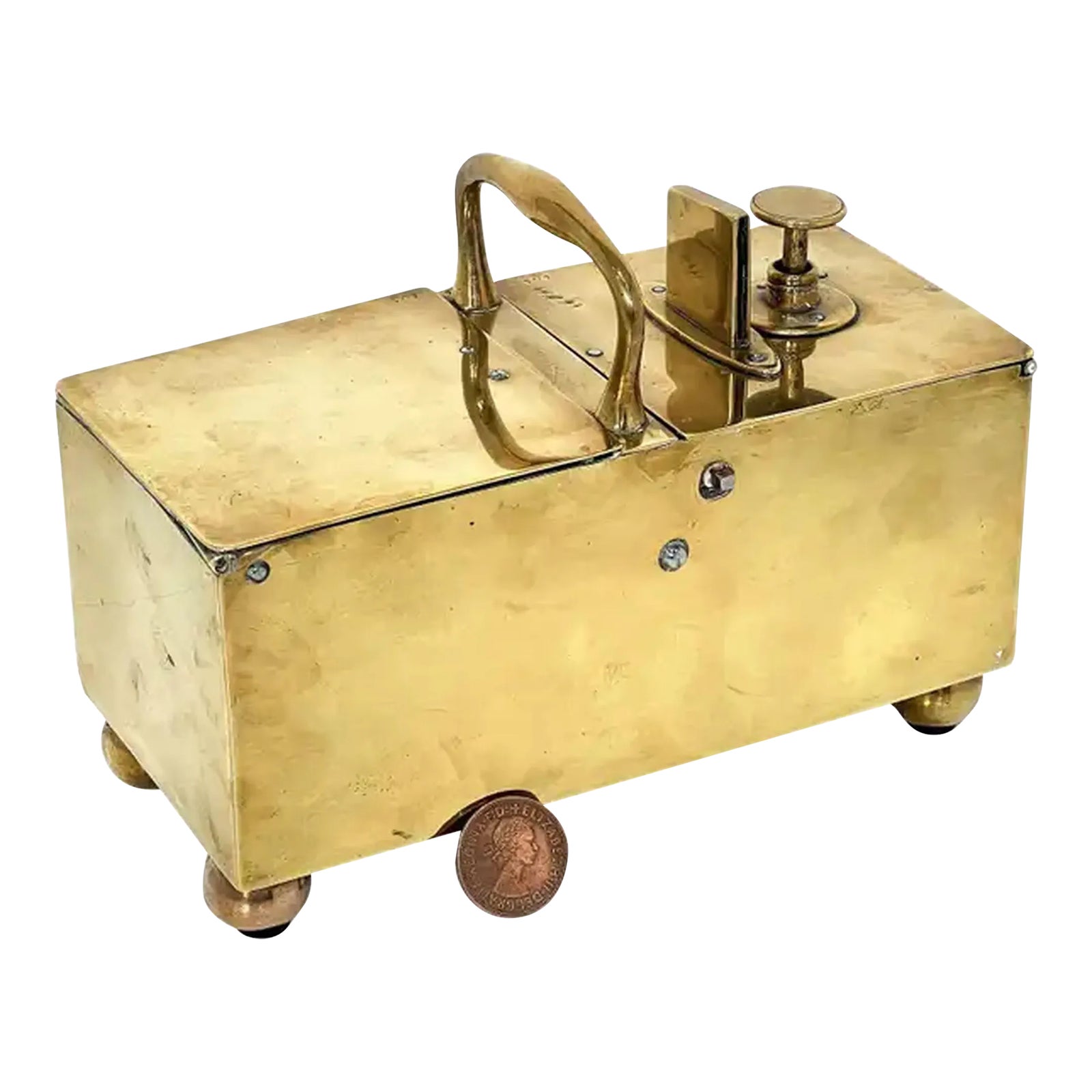 English Honesty Box or Dispenser of Brass From the Georgian Era
