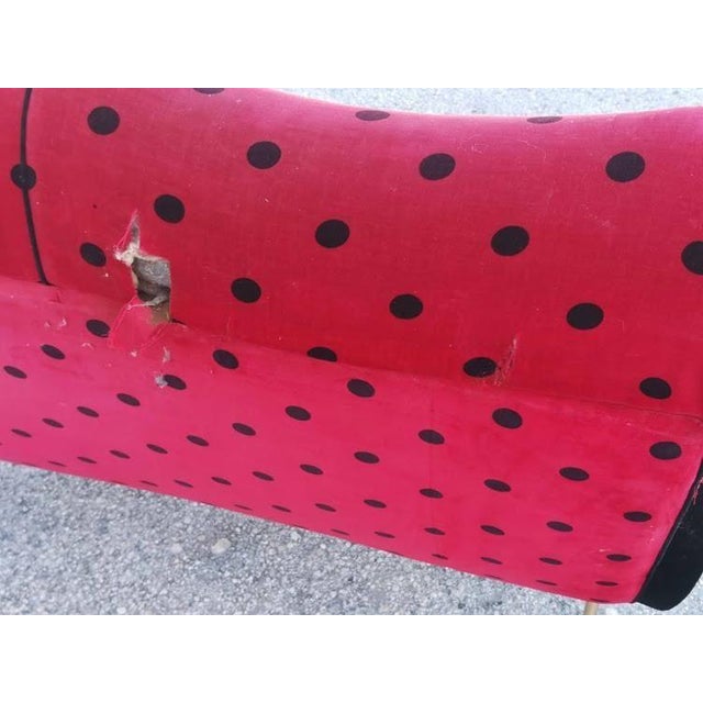 1950s Ladybug Woven Velvet 2-Seater Sofa, 1950s For Sale - Image 5 of 17