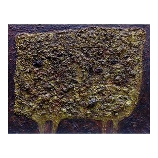 "From Elsewhere" Contemporary Original Abstract Relief Brutalist Neutral Palette Oil Painting For Sale