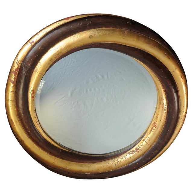 Antique Victorian Swirled Giltwood Circular Wall Mirror For Sale - Image 5 of 5