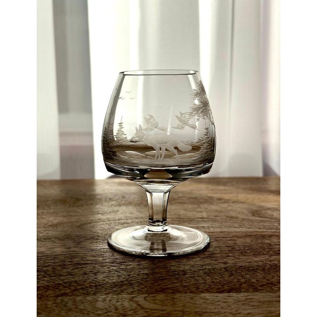 Boho Chic Vintage Hand Blown Cognac Glasses, Set of 7 For Sale - Image 3 of 12