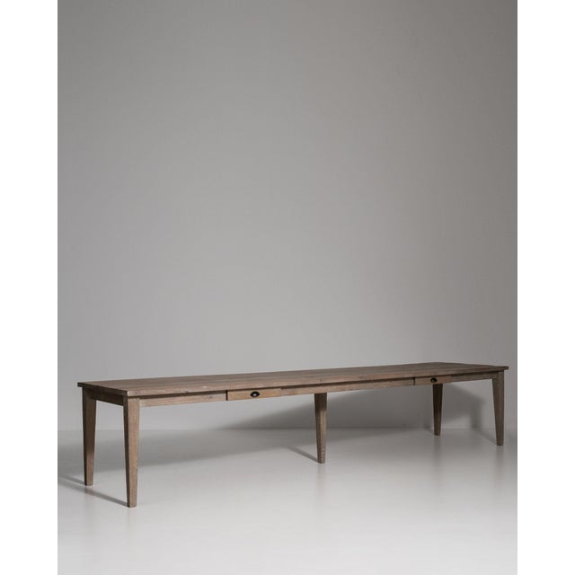 Late 20th Century France Weathered Grey Metal Long Metal-Legged Bench Table For Sale In Greensboro - Image 6 of 11