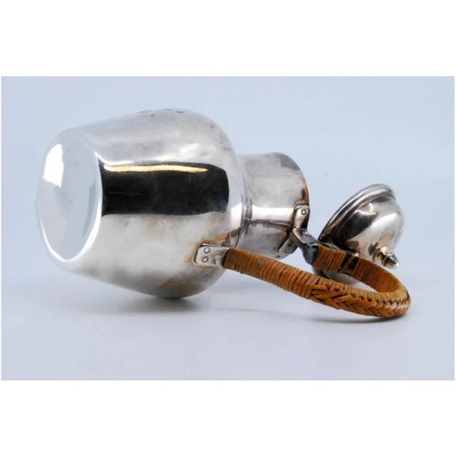 Plain Silver Milk Jug with Straw Handle and Knob on the Hinged Lid For Sale - Image 5 of 10