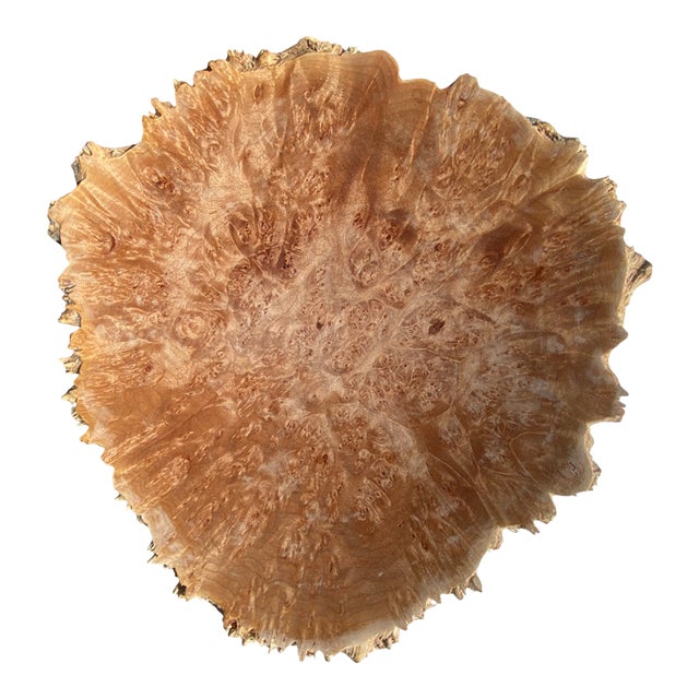 Late 20th Century Maple Burl Live Edge Pedestal Bowl For Sale