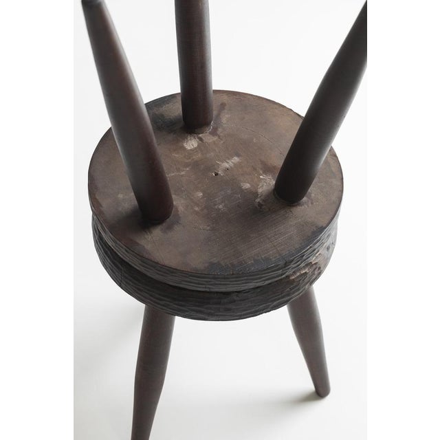 Exquisite set of 6 stools sourced in France, dating from the 1960s. These lovely stools features solid tripod legs and...