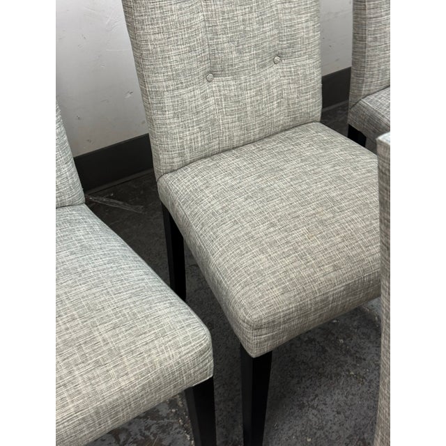 Crate & Barrel Crate & Barrel Tufted Parsons Dining Chairs, Set of Four For Sale - Image 4 of 12