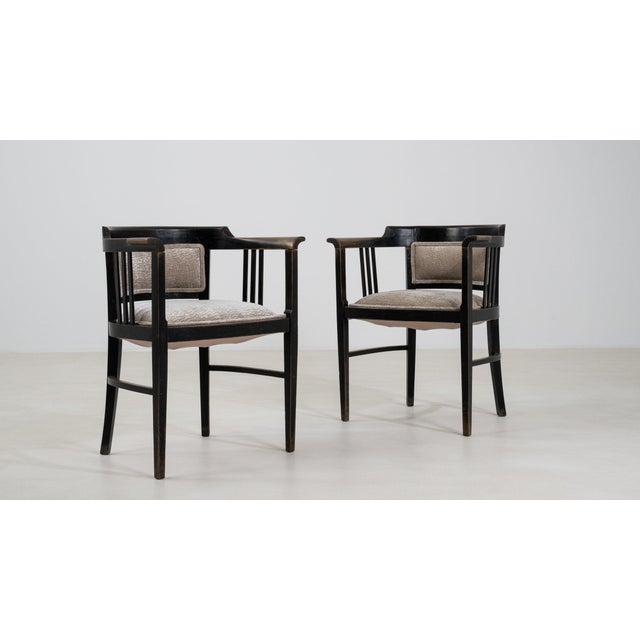 19th Century France Art Nouveau Black Wood Armchair For Sale In Greensboro - Image 6 of 11