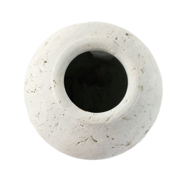 Contemporary Carved Stone Travertine Utensil Holder/Matt For Sale - Image 3 of 6