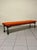 1960s Long Bench in Stained Wood and Fabric, 1960s For Sale - Image 5 of 15