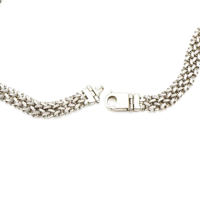 1990s Lehrer Designs Amethyst TorusRing Sterling Silver Link Necklace With Diamonds For Sale - Image 5 of 5