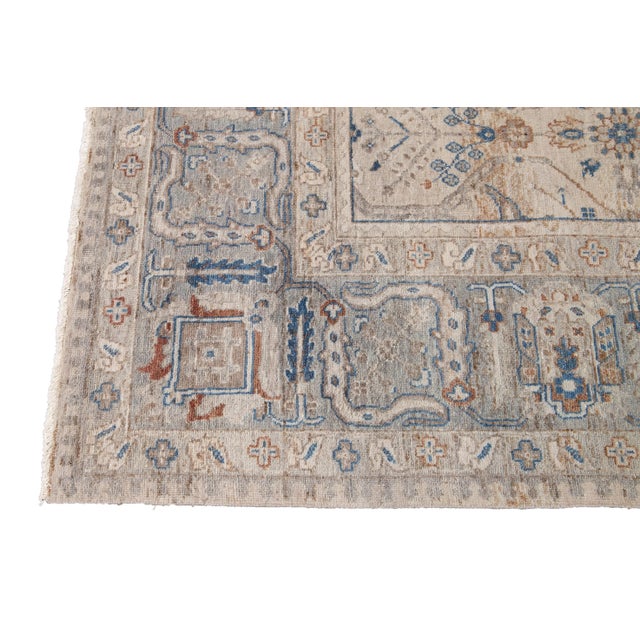 2010s 21st Century Contemporary Wilton Indian Wool Rug For Sale - Image 5 of 13