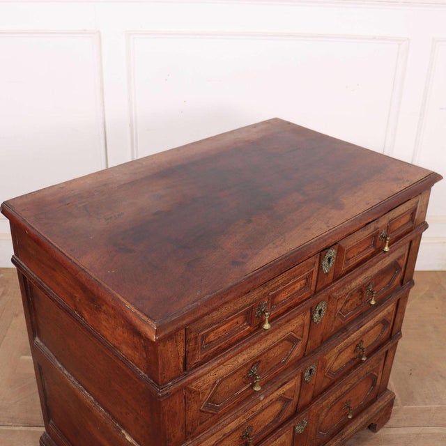 Brown Antique Oak Chest of Drawers, 1700s For Sale - Image 8 of 9