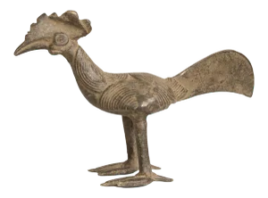 Vintage African Bronze Long Tailed Bird