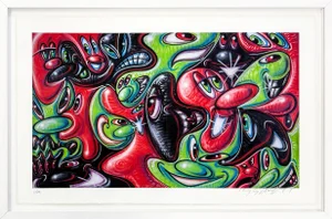 Kenny Scharf, Places Please (Framed Hand Signed Archival Pigment Print)