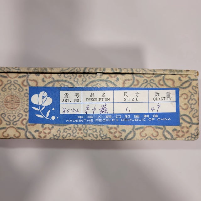 Royal Blue Early 20th Century Chinese Plique-a-Jour Napkin Rings Floral Cloisonne-on-Glass Box Set 1912-1949 - 4 pcs For Sale - Image 8 of 8