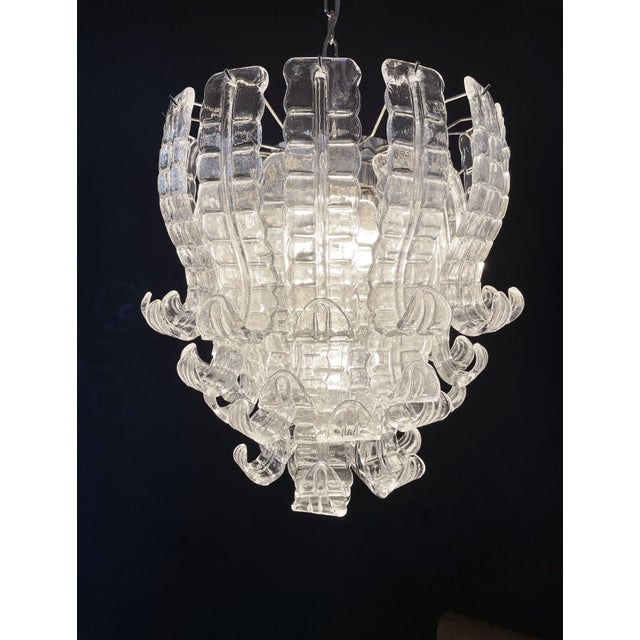 Venetian Pink Glass Chandelier, Murano, 1970s For Sale - Image 6 of 12