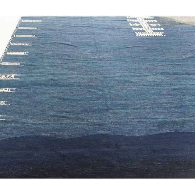 Contemporary Blue Kilim Rug by Doris Leslie Blau For Sale - Image 4 of 8