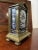French Architectural Antique Brass Clock with Painted Panels For Sale - Image 4 of 16
