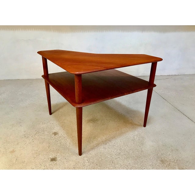 Mid-Century Danish Solid Teak 2-Level Side Table by Peter Hvidt & Orla Mølgaard-Nielsen for France & Søn, 1960s For Sale - Image 4 of 18