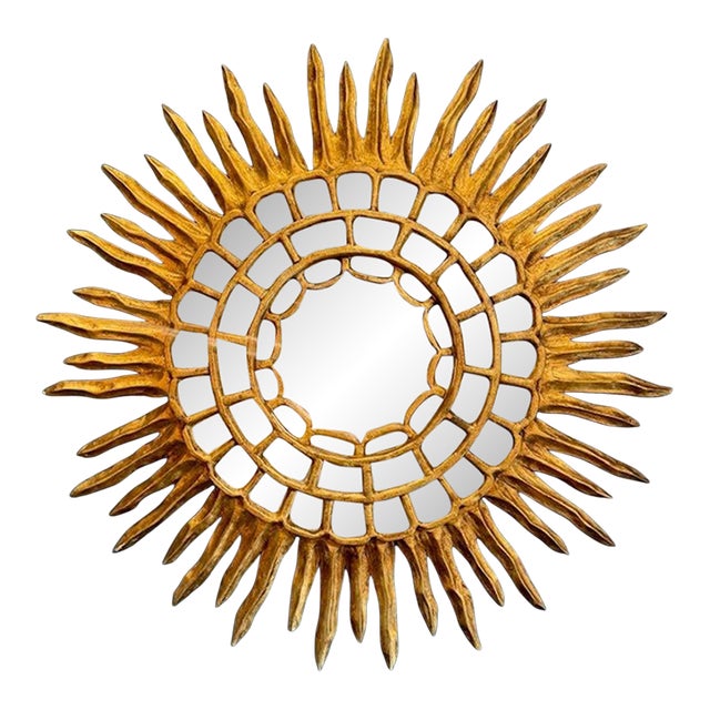 Vintage Italian Sunburst Mirror For Sale