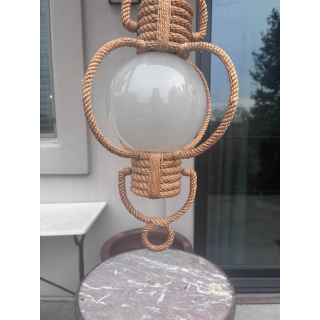 Adrien Audoux and Frida Minet Mid-Century Rope Sphere Chandelier Adrien Audoux & Frida Minet For Sale - Image 4 of 5