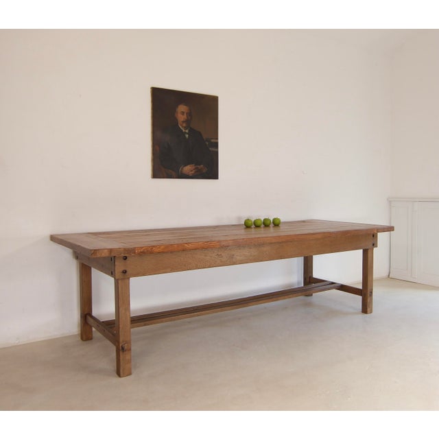1920s Large Vintage Oak and Pine Table, 1920s For Sale - Image 5 of 18