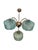 Metal Art Deco 3-Armed Chandelier with Blue Glass Shades, Europe, 1930s For Sale - Image 7 of 11