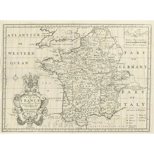 Antique Map of France by British Mapmaker Wells, 1710 For Sale - Image 6 of 6
