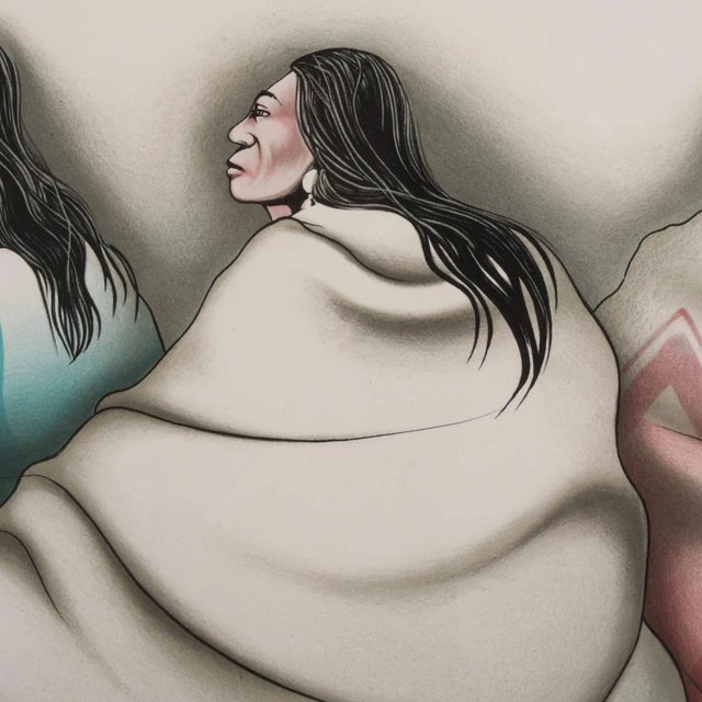 Framed Signed Robert Redbird Jr. "Shadow Watch" Limited-Edition Serigraph For Sale - Image 4 of 11