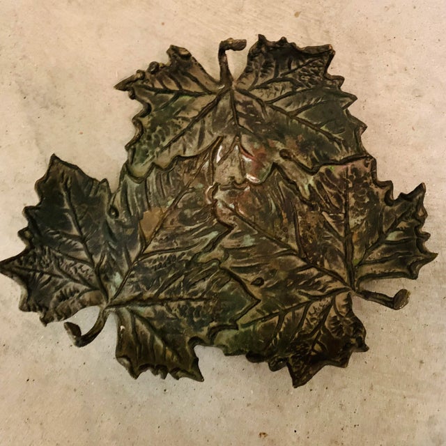 Vintage Metal Maple Leaf Tray For Sale - Image 12 of 12