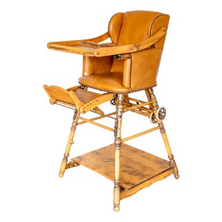 Mid-Century Modern Childrens Metamorphic Highchair Buggy Early Learner, 1930s For Sale