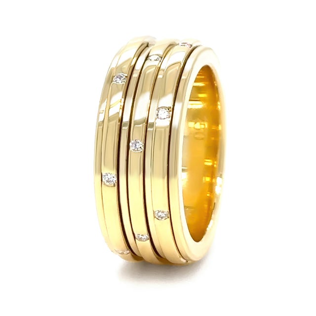 2020s Piaget Possession 18ct Yellow Gold Diamond Spinning Ring 0.11ct 12.15g For Sale - Image 5 of 6