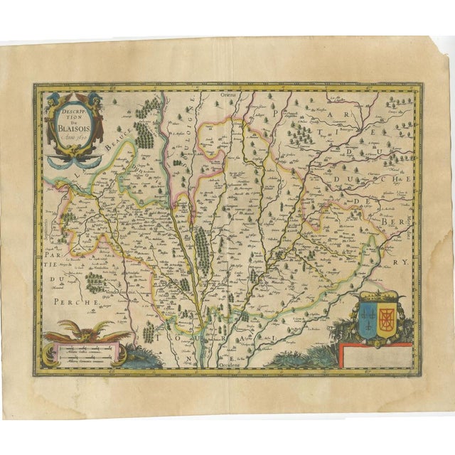 Map of Blaisois by Janssonius, 1633 For Sale - Image 6 of 10