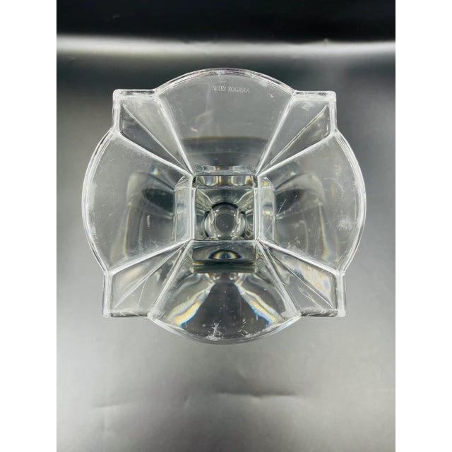 Transparent Late 20th Century Signed Miller Rogaska Pedestal Vase For Sale - Image 8 of 13