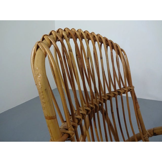 Mid-Century Italian Bamboo Rocking Chair, 1950s For Sale - Image 17 of 18