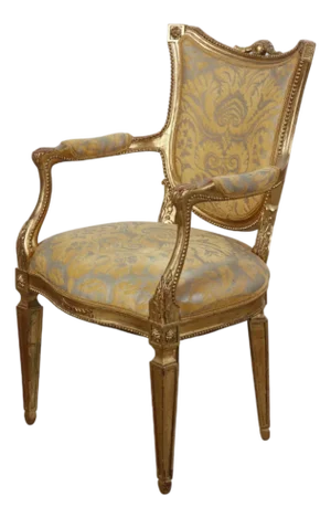 Fortuny Italian Neoclassical Style Giltwood Armchair