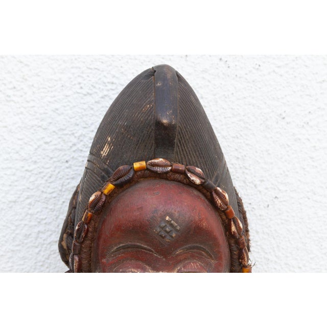 Red & White Painted African Chokwe Mask For Sale - Image 4 of 6