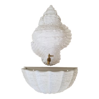 1960s Shell Form White Ceramic Lavabo For Sale